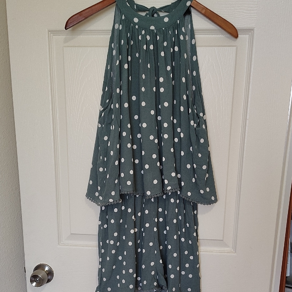 Polka Dot Halter Romper
